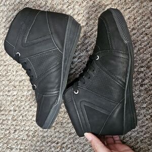 Sleek Black High-Top Sneakers